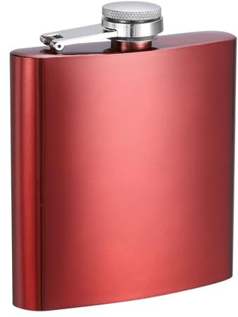 QUARKZMAN Fianco Fiasco per Liquore 6oz 170ml Acciaio Inossidabile Perdita Prova Bere Fiaschetta per Campeggio Escursionismo Attività Esterna, Rosso