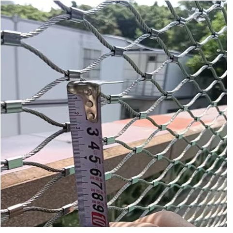 DTVEW 304 Edelstahl-Seilnetz, Flexibles Seil-Geländer-Netz, 1,5mm Zaun Gegen Diebstahl Flexibel Schlagzähigkeit Anti-Fall Schutznetz(1.2x2m/3.9x6.6ft)