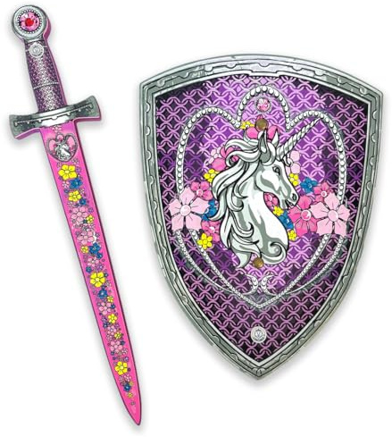 Liontouch - Kit Princesse Licorne pour Filles - 3-6 Ans | Épée et Bouclier de Style Médiéval avec Les Pierres Précieuses | Accessoires en Mousse Sûrs et Durables pour Déguisements et Costumes Royaux