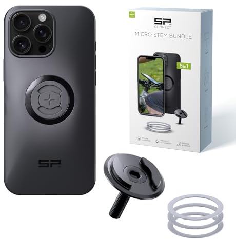 SP CONNECT Micro Stem Bundle | SPC+ | pour iPhone 16 Pro Max | Support de téléphone pour guidon de vélo | Support de smartphone pour vélo | support pour téléphone