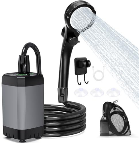 ShinePick Douche Camping,Douche Portable 3000mAh Rechargeable Kit