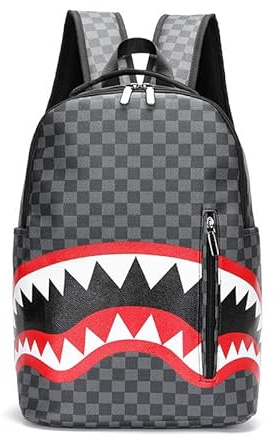 Syzplnwy Zaino per Tempo Libero a Tema Squalo, Borsa da Viaggio per Uomo, Borsa da Lavoro, Borsa da Campus, Borsa per Viaggi all'Estero, Grande Capacità, L