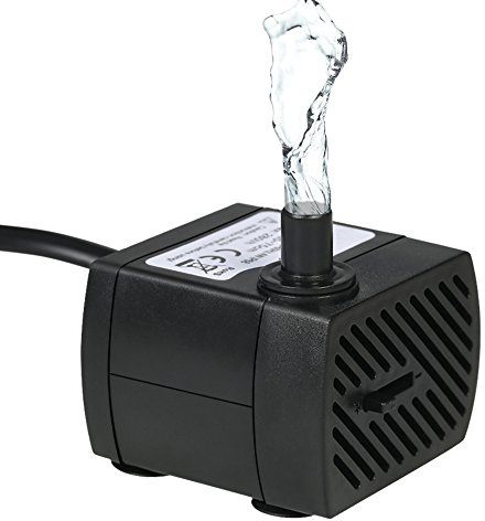 Homvik Mini vattentät vattenpump 350L/H 5W Ultra tyst vattenpump för akvarium, damm och husdjursfontän, sötvatten och havscirkulation höjd 0,8 m, svart