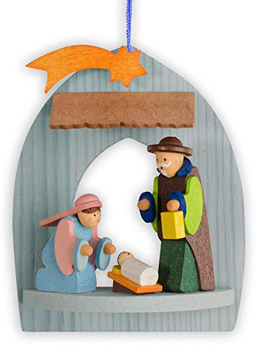 Graupner Holzminiaturen® | Baumbehang Heilige Familie aus Holz | Original Erzgebirgische Holzkunst® | Hochwertige Handarbeit | besondere Geschenkidee | Weihnachtsdeko für Kinder | Sammlerstück