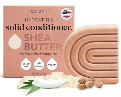 Kitsch Nourishing Conditioner Set for Hair w/Shea Butter | Solid Conditioner | Moisture for Dry Hair | Eco-Friendly | Zero Waste | Works w/Natural Shampoo | 3 oz