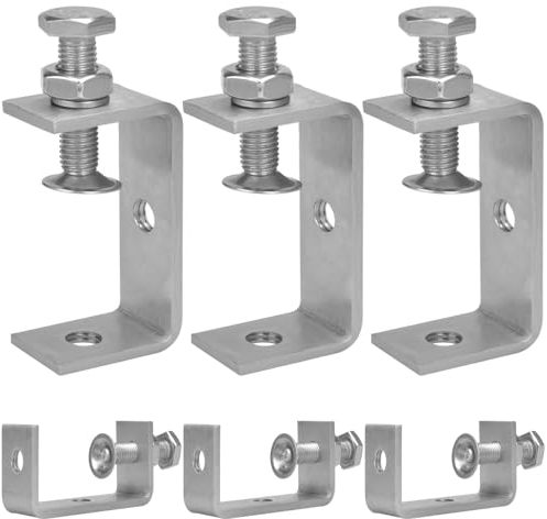 6 Stück Edelstahl-C-Klemmen-Set, robuste C-Klemmen, 6,4 cm für Holzbearbeitung, Schweißen, Gebäude, Haushalt, Montage, Metall, Schreibtisch, Tiger-Klemme, G-Klemme (stabile Backenöffnungen, 6,4 cm