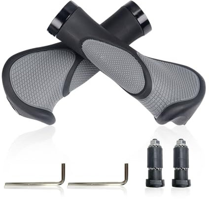 JTMKYO 1 Paar Fahrradgriffe Mit 2 Stück Inbusschlüssel, Ergonomische Fahrradgriffe, Anti-Schock-Fahrradgriffe, Mountainbike-Griffe, Lenkergriffe