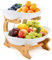 DODUOS Corbeille de Fruits 2 Étages, Panier à Fruits et Légumes avec Support en Bambou Résistant pour la Décoration de Cuisine
