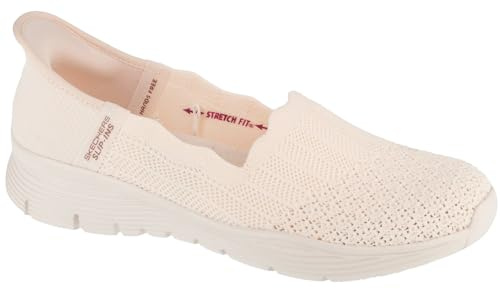 Skechers Mujer Seager Believe It Slip-In ENTRENADOR, Off White Knit, 36 EU
