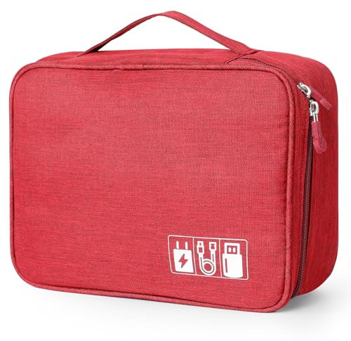 AiQInu Bolsa Organizador Cables Universal de Viaje, Electrónico, Accesorios para Tableta, Disco Duro Externo,Cargador, Cable USB, Adaptadores, Tarjetas de Memoria