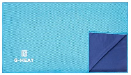 G-HEAT - Serviette de Refroidissement Microfibre XL | 120 x 50cm | Serviette de Sport Rafraichissante | Anti-Transpiration | Légère & Séchage Rapide | Idéale pour Fitness, Yoga, Randonnée (Ciel)