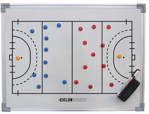 Ciclon Sports Tactic board Hockey | Tablero de entrenador magnético de hockey 45 x 60 cm | Con bolsa de transporte, imanes y accesorios