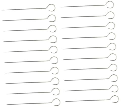 Abaodam 20 Spiedini In Acciaio Inox A Coda D'Oca Per Barbecue Kebab Spiedini In Acciaio Per Friggitrice Spiedini Aghi Per Legare La Carne Campeggio Per Arrostire Marshmallow