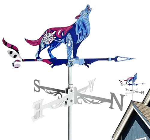 Veletas para Exteriores Decoración de Veleta de Lobo y Gallo