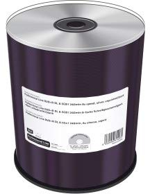 Professional Line DVD+R Double Layer 8.5GB|240min 8-fache Schreibgeschwindigkeit, Silber, unbedruckt/blank, 100er Cakebox