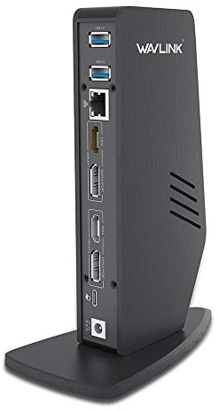 WAVLINK USB-C/USB 3.0 5K Universal Laptop Docking Station with Dual 4K Display for Specific Windows, Mac OS (2 HDMI & 2 DP, 2 USB C & 3 USB A, Gigabit Ethernet, Audio&Mic) for Working Online