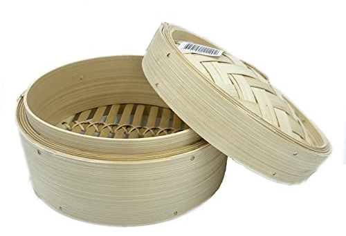 Cuiseur Vapeur en Bambou de 18cm - lot de Cuiseur Bambou Seul ou Cuiseur avec une Casserole - Livraison Gratuite France (Cuiseur bambou)