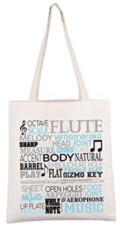 CMNIM Flutist Gift Tote Bag for Flute Players & Teachers - Musician Shoulder Bag