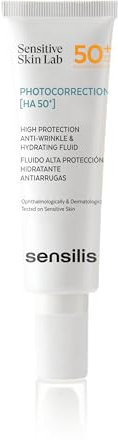 Sensilis Photocorrection HA SPF50+ - Crema Facial con Fotoprotección Alta, Hidratante y Antiarrugas, Con Acido Hialurónico y Provitamina D2, Para Piel Sensible 50 Ml