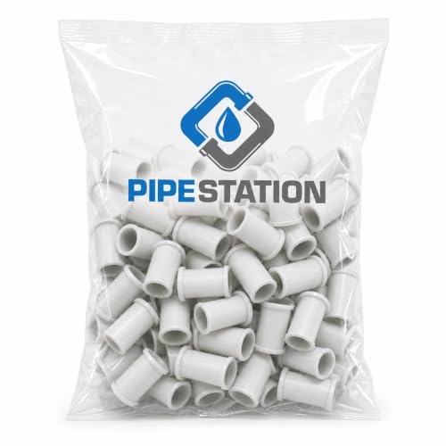 Pipestation Tryckslangskoppling 15 mm, 50-pack, pushfit hydrauliska kopplingar 15 mm, för PEX PB-plastradiatorer och kopparrör, 50-pack