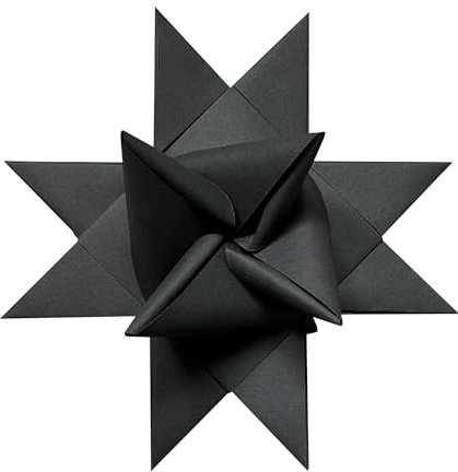 MarpaJansen XXL Fröbelsterne, Fröbelsternstreifen, 4x100cm, 17cm Durchmesser, Schwarz, 17 Streifen, 130g Tonzeichenpapier