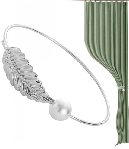Abrazaderas de cortina, alzapaños para cortinas - Soportes laterales para cortinas de hojas - Cortinas creativas de metal, hebillas de cuerda, abrazas de cortina de perlas decorativas, Clip de soporte