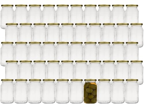 Flaschenland – 48 glasburkar 250 ml med twist-off-lock 58, lufttäta syltburkar, förvaringsburkar, konservering | livsmedelssäker | BPA-fri | Tillverkad i Tyskland