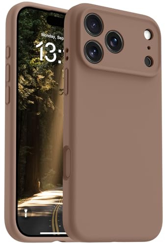 OTOFLY Magnetic for iPhone 17 Pro Case,Compatible with Magsafe,Classic Liquid Silicone Mobile Phone Case,Integrated Camera Control Button,Anti-Scratch Microfiber Lining,Light Brown