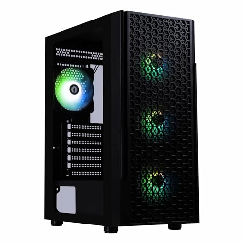 BitFenix Proton 600W 80+ PSU 4x120mm Ventola FRGB ATX Vetro Temperato Nero Gaming Case