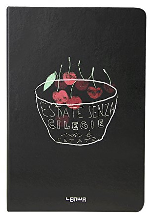 Cuaderno, Tapa Dura Forrada Folio Rayado A5 Artista Dibujo Composición Libro Blocs de Notas Diario Borde Dorado 192 Páginas con Cinta y Regla Marcador-Cereza