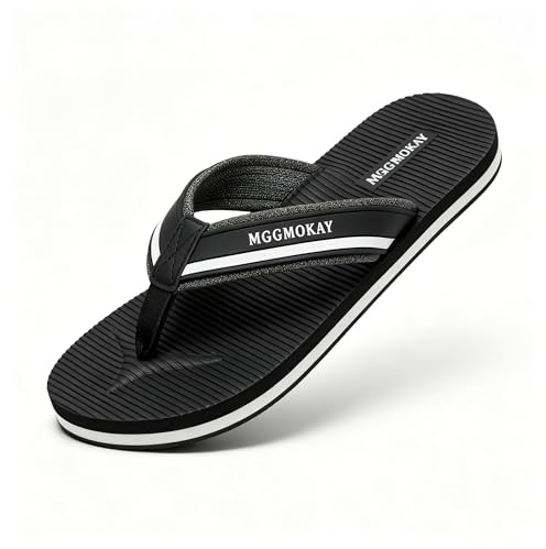 MGGMOKAY Infradito Uomo Ciabatte Sandali Estivi Leggere Antiscivolo per Mare Piscina Doccia Tempo Libero Viaggio Outdoor,Nero,41
