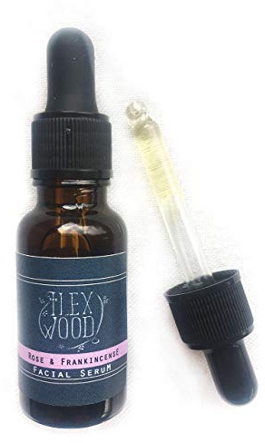 The Ilex Wood - Rose and Frankincense Face Serum - 100% Natural, Vegan, Moisturising, Anti Ageing, Wrinkle & Line Reducing Ingredients, Cruelty Free, Palm Oil Free, Plastic Free, Handcrafted - 20ml