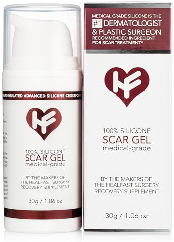 Physician Formulated Silicone Scar Gel - Advanced Crosspolymer Medical Grade Scar Cream for Face, Body, Surgery, C Section, Burn, Keloids & Hypertrophic Scars by Makers of HealFast Surgery Recovery