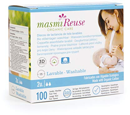 Bio Stilleinlagen Waschbar - Bio Baumwolle - 2 Stück - Masmi Reuse