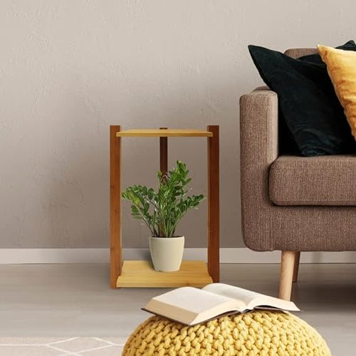 KARAT Escalera de bambú de madera, estante para flores, soporte para macetas, estante para macetas, balcón, escalera para plantas, banco de plantas para interior y exterior, 60 x 28 x 22,5 cm Medina