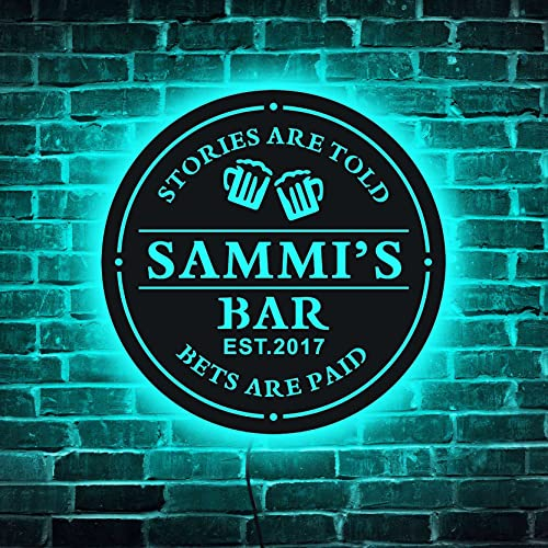 soulglass Hausbar LED Schild, Cocktailbar , personalisierte , LED Bar Licht, Leuchtschild für , benutzerdefinierte Neon Cocktail Schild, Geschenkidee, aus Kunststoff