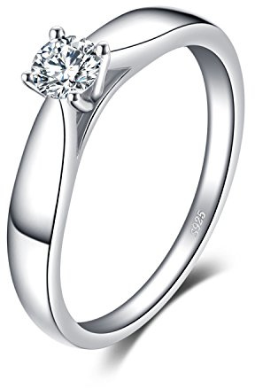 JewelryPalace Förlovningsring Med Zirkonia Förlovningsring Med Löfte Silver 925 Damer Solitärring Silverringar Vigselringar Frieriringar Fagra Ringar, Damsmycken Rosegold Guld
