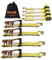 VEVOR 4er-Set Spanngurt 0,05 x 4,6 m Zurrgurt 2268 kg Ratschenzurrgurt Polyester-Gurt und Kohlenstoffstahl-Haken Befestigungsgurt Ratschenspanngurt Ideal für Motorräder Fahrräder Kajaks UTV Boote ATV