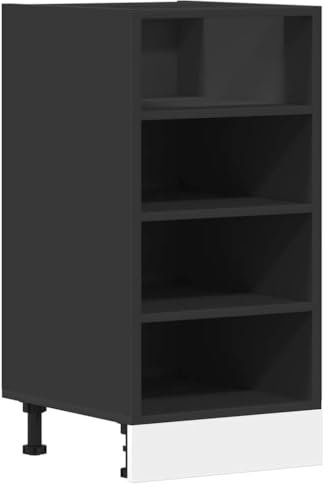 vidaXL Unterschrank Riga Schwarz 40x44,5x81,5 cm Holzwerkstoff,Küchenschrank, Gastronomieschrank, Gastro Möbel, Küchenmöbel, Aufbewahrungsschrank