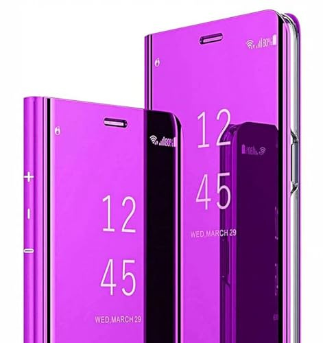 SEAHAI Cover per Samsung Galaxy A56 5G, Specchio Case Clear View Standing Mirror Flip Custodia Full Body Protettiva Bumper Folio Copertura - porpora