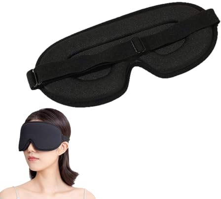 xolear Sovmask, 100 % ockult nattmask med justerbar rem, noll tryck sömn 3D ergonomisk design, herr och dam för att sova, meditation, resor, svart