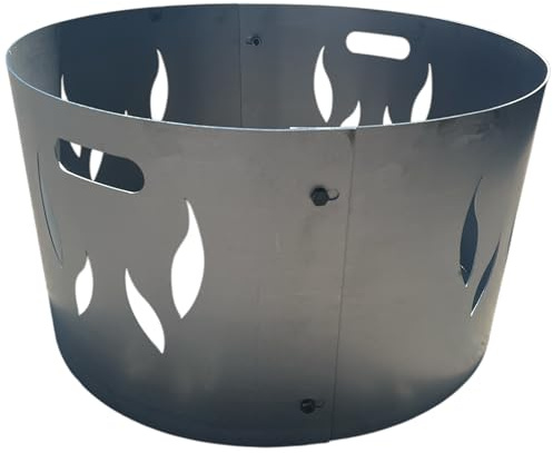 Gnistskydd för eldskål 80 cm – 2 delar av obehandlat stål, utvecklat rostpatina, säkert gnistskydd med handtag för trädgård och terrass, lämpligt för Ø 80 cm eldskålar