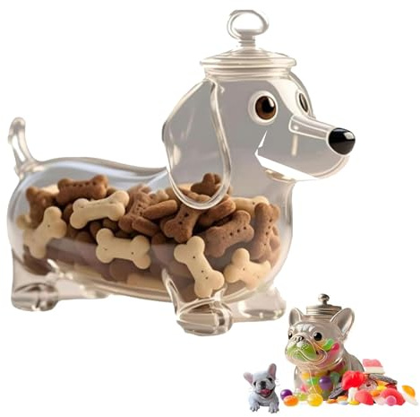 Barattolo per caramelle a forma di bulldog francese, con bassotto, per biscotti, caramelle, cialde di caffè, idea regalo per gli amanti degli animali domestici (B)