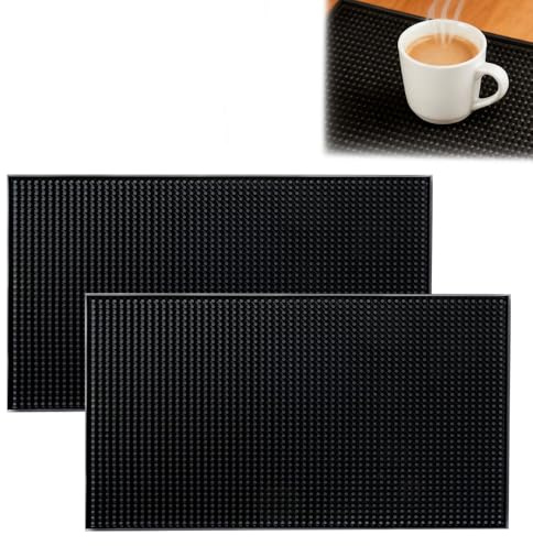 Vlecexs 2 Piezas Espresso Prensador Mat de Café, 15 * 30 cm Tamper de Café Cojín Antideslizante de Café, Alfombra de Servicio,Espresso Tamp Mat para Prensar Café (30x20 cm)