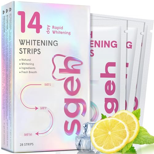 Bande Blanchiment Dentaire 28 Bandes - Blanchiment Dentaire sans Peroxyde - sans Sensibilité à la Douleur - Whitening Strips Efficace, Élimine Taches Café/Thé/Vin, Résultats Visibles Rapidement
