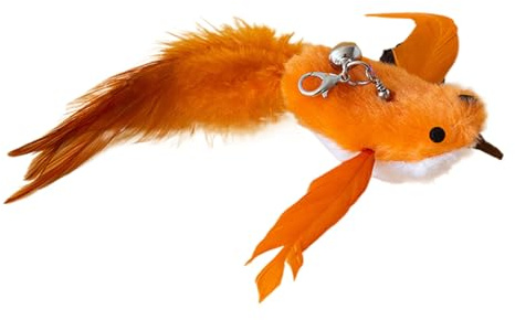 Générique Katt omrörare - fjädersammet, 8 centimeter, djur leksak | fjäderklockor | Realistisk fågelomrörare fäste, reptålig katt, för park, utomhus, , lägenhet