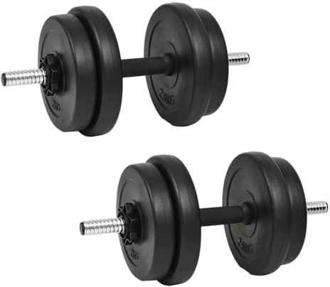 vidaXL Haltères 14 pcs 20 kg Poids Barres Disques Fitness Musculation Biceps