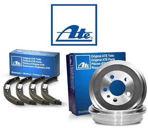 Original 2 Bremstrommeln Bremsbackensatz Hinten von ATE (1420-52140) Bremsanlage Bremstrommeln, Trommelbremse, Bremstrommel-Set, Bremstrommelsatz