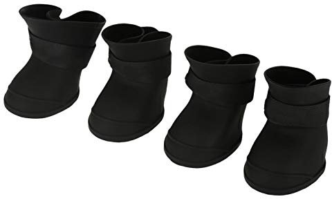 Waterproof Pet Boots, Dog Protection Rain Snow Dog Shoes, Anti-Slip Silicone Dog Boots for Small Medium Dogs Cats Puppy(Black-L)