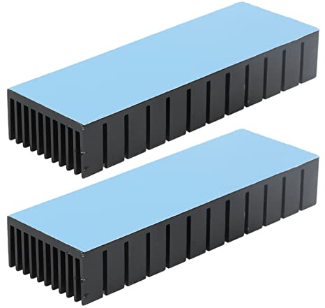 Kühlrippen, Aluminium-Kühlkörper 2 Stück geschlitztes Design 120x40x20mm Hohe Effizienz für elektronische Komponenten für CPU(Mit Kleber)